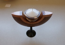 This candle holder  won a turning of the month certificate for Ken Akrill